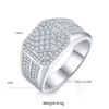 R6473 luxury setting S925 silver plated white gold Moissanite diamond men's ring, cherry stone D-grade 1.0 carat 1
